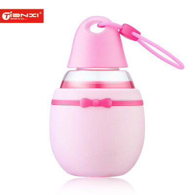 

Jingdong Supermarket] Tianyi (TI-31) cup female lovely glass portable heat-resistant hand cup couple personality creative student cup pink