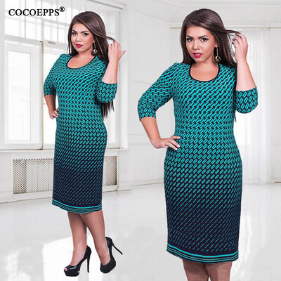 

COCOEPPS Autumn Winter women dress big size Women loose long dresses plus size dress Three Quarter casual dress L-6XL vestidos