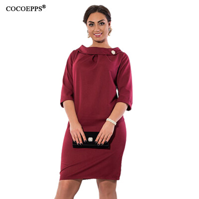 

COCOEPPS 2017 Elegant women dresses big size casual loose half sleeves dress oversized plus size women clothing mini dress 6xl