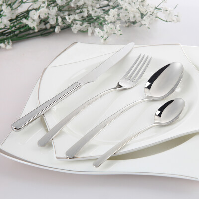 

DJ brief 4 piece, German quality import, 304 stainless steel steak, knife and fork, coffee spoon, Western tableware set