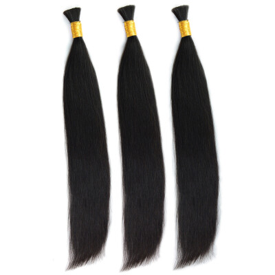 

Brazilian Straight Hair Bundles 100% Human Bulk Hair Extension Natural Black Unprocessed Virgin Brazilian Hair 3 Bundles