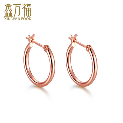 

Xin Wanfu aperture 18K rose gold earrings fashion fine about 0.50-0.70g