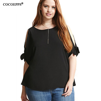 

COCOEPPS 2017 Elegant women shirt big size casual loose short sleeves blouse oversized women clothing chiffon shirts tops blusas