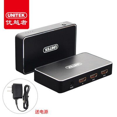 

UNITEK hdmi dispenser 1 into a 2 out of the 4K digital high-definition splitters one minute two computer box TV cable 3D visual effects Y-HD12004-BK