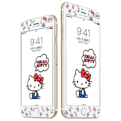 

Hello Kitty Apple iPhone8 / 7 Plus Стальная пленка Обложка Мультфильм Защитная пленка для мобильного телефона 3D Мягкая грань Небьющаяся Цветная пленка Невинность Katie