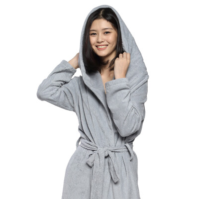 

DAPU bathrobes combed cotton combo cotton hooded robes couples robe robe light gray  yards