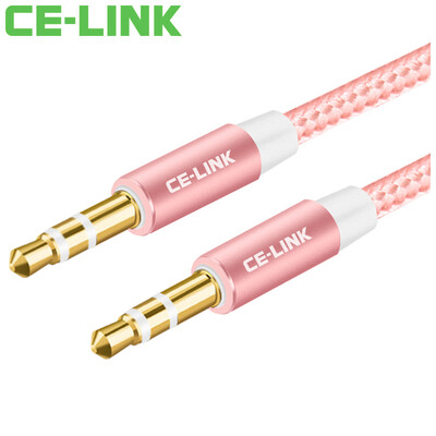 

CE-LINK 2454 AUX audio cable with 3.5mm stereo audio cable connection 5 meters car phone flat headphone audio cable rose gold