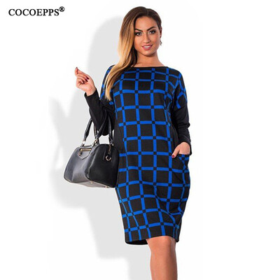 

COCOEPPS office women dresses big sizes 2017 plus size women clothing 5xl  winter dress casual o-neck Work bodycon Dress