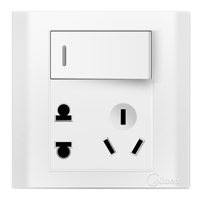 

Midea (Midea) коммутаторное гнездо 86 типа два три с переключателем для открытия одного пульта управления с пятью отверстиями E03 Ya белый