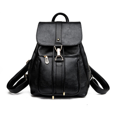 

New Luxury Women Leather Backpack School Bags For Teenagers Girl's Designer Travel Bag Vintage Women Backpacks Mochilas Escolar