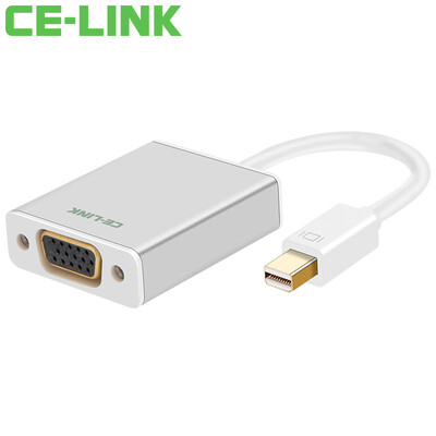 

CE-LINK 1643 Mini DP to VGA Adapter Mini Displayport Conversion Cable Apple MacBook Air Pro Lightning Interface Projector Aluminum
