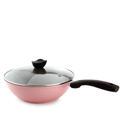 

Jingdong supermarket Neoflam Aeni ceramic wok non-stick pan no frying cooking pot pot induction cooker general kitchen utensils EC-AN-W30I pink 30CM