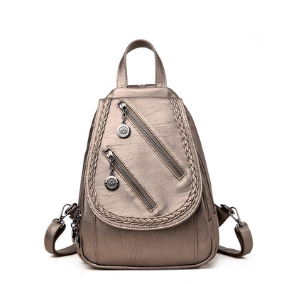 

Designer High Quality Genuine Leather Women Vintage Sheepskin Solid School Bags Mochilas Mujer 2017 Backpacks For Teenage Girls
