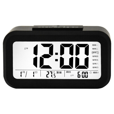 

Compas alarm clock intelligent electronic mute luminous clever light automatic three alarm small alarm clock children's clock WD877 black