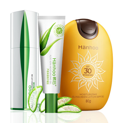 

Hanhoo Sunscreen Whitening Repair Three-Piece Set Isolated Sunscreen Refreshing Moisturizing After Sun Repair Skin Care Set