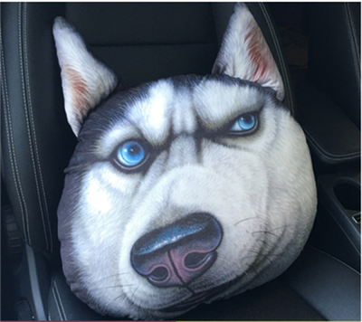 

Decorative Throw Pillow 3D Akita Husky Dog Head Sofa Car Seat Cushion Nap Pillow