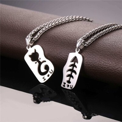 

U7 Gold Plated/ Steel Cat Fish Pendant Necklace For Women Animal Jewelry
