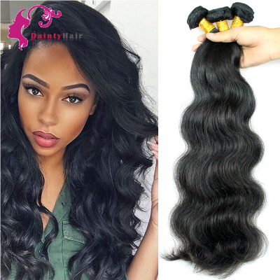 

Uainty 8A Indian Virgin Hair Body Wave 100% Unprocessed Human Hair Weave Bundles No Tangle 3 Bundles Natural Black Color