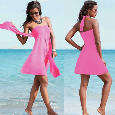 

Hot Multy way Feminine Cover Removable Padding Convertible Plus size Women Beach Dress .M.L.XL