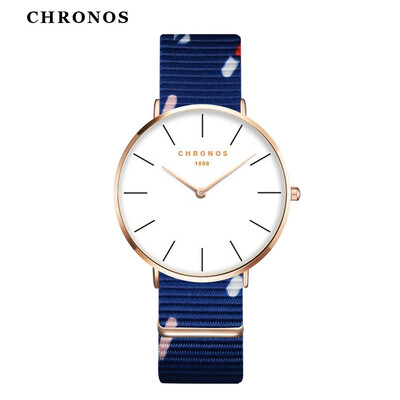 

CHRONOS Роскошные часы Мужчины Женщины Случайные спортивные часы Классические нейлоновые женские кварцевые наручные часы