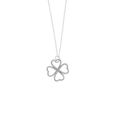 

PANDORA Pandora 925 Silver Petal Love Clover Necklace 390381CZ-90