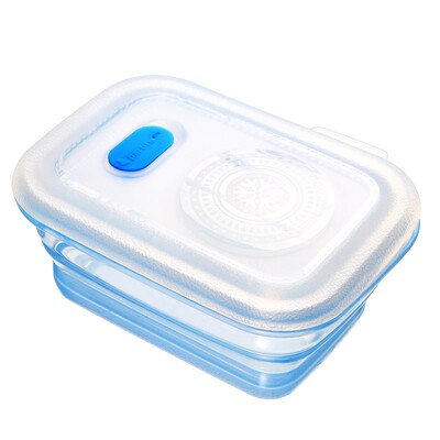 

Variant partita full silicone folding can be microwave heating infant food supplement box 460ml crystal blue