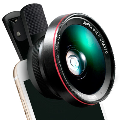 

Adventure LIEQI LQ-025 mobile phone lens anti-distortion wide-angle macro set Apple Huawei external camera self-timer camera lens black