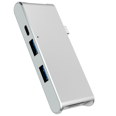 

BIAZE usb3.1 включить HDMI типа C трансфицировал HDMI + концентратор концентратор + TF / SD Card Reader конвертер HD TPC + USB дока USB разветвитель 3.0 R2 серебра