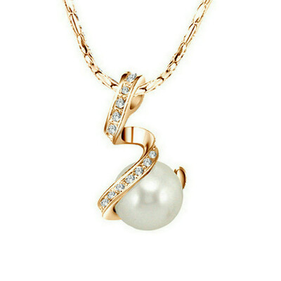 

Yoursfs® 18K White Gold Plated Black Pearl Statement Necklace Use Clear Austrian Crystal Fashion Necklace