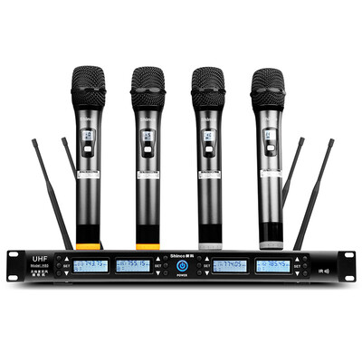 

Shinco H84 One Touch Четыре беспроводных микрофона U Секция Ручной FM-обучение Динамики KTV Микрофон Беспроводной микрофон