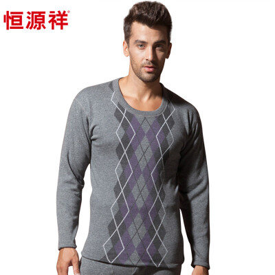 

Hengyuanxiang thermal underwear men Lingge printing thickening plus cash underwear lengthened wool knee pads warm pants suit light gray l (170/95