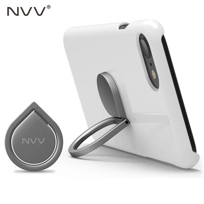 

NVV NS-1 Qiao water drops metal finger buckle bracket can be magnetic lazy car phone holder Apple Huawei millet general metal gray