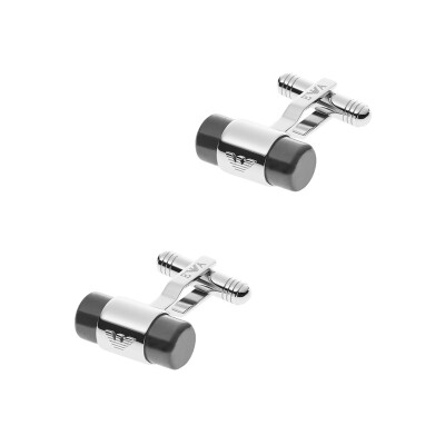 

Emporio Armani Men's Silver Black Business Cufflinks EGS2285040