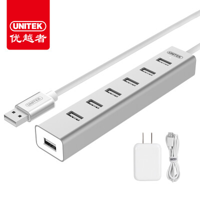 

(UNITEK) USB splitter 2.0 high-speed expansion of 7-port HUB hub 1.20 meters laptop desktop computer with external power all-aluminum Y-2183SL