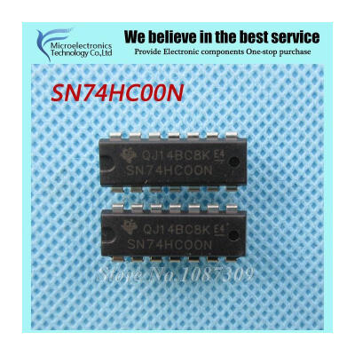 

10pcs free shipping SN74HC00N 74HC00 SN74HC00 DIP-14 Logic Gates Quad 2-Input new original