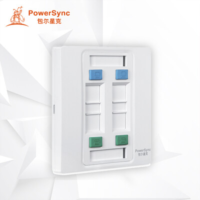 

(PowerSync) ACPDCCNNP9 четыре телефонная голосовой сетевой кабель компьютерная информационная панель 86 переключатель гнездо панель белый