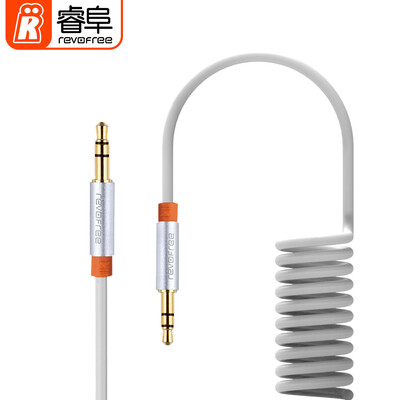 

Rui Fu REVOFREE CYA22 aux car audio cable 35mm public on the car audio cable phone speaker line white spring line 1 meter
