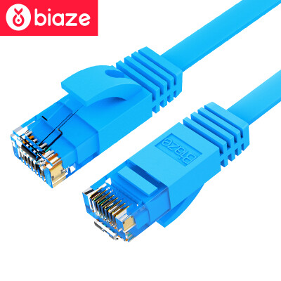 

BIAZE шесть плоский кабель CAT6 гигабитный класса ультра-высокой скоростью 1,5 м 6 на основе компьютерных сетей закончил кабель перемычки синий WX3-