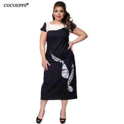 

COCOEPPS Women Patchwork Plus Size Dress 2017 Large Size Elegant Ladies Office Dresses Big Size Evening Vestidos Summer 5XL 6XL