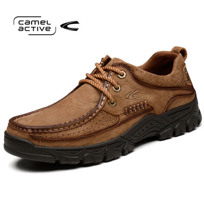 

Camel Active round lace outdoor casual shoes classic embossed leather wear popular men&39s shoes light brown 41