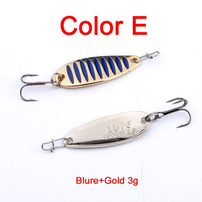 

1PC Top Quality Fishing Lures 7 color fishing tackle 3-5-7.5g metal Lure fishing bait 6-8-10# high carbon hook spoon lures