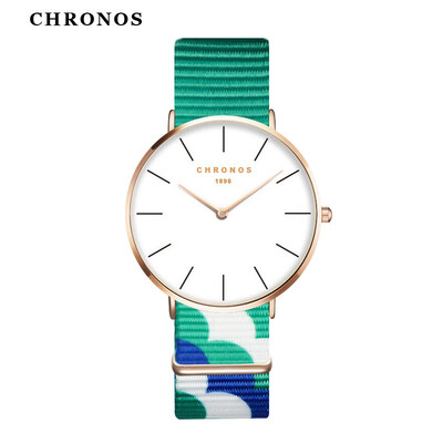 

CHRONOS Роскошные часы Мужчины Женщины Случайные спортивные часы Классические нейлоновые женские кварцевые наручные часы