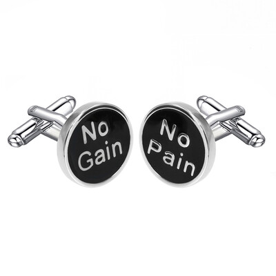 

Yoursfs@ NO PAIN NO GAIN character Cufflink 1 Pair Retail Free Shipping Promotion