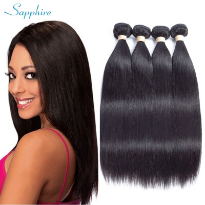 

New Arrival Sapphire 8A Grade Unprocessed Brazilian Straight Hair 4 Bundles 4pcsLot Remy Human Hair Weaving