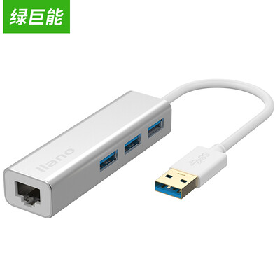 

Зеленый гигант (llano) USB-сплиттер USB-концентратор USB3.0 HUB USB-порт RJ45 USB-карта Gigabit Ethernet Яблочный ноутбук внешний порт металлический серебристый