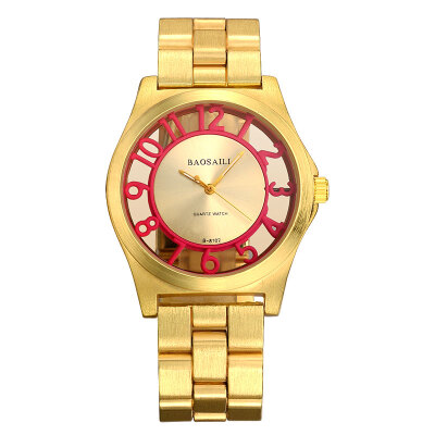 

BAOSAILI High-Grade Ladies Bracelet Watch Creative Hollow Case Alloy Girls Bangle Clock Womens Business Dress Watches
