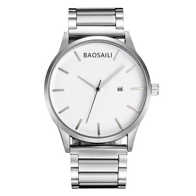 

BAOSAILI Brand Men Analog Quartz Watches Stainless Steel Wristwatch Simple Fashion Watches Casual Calendar Clock