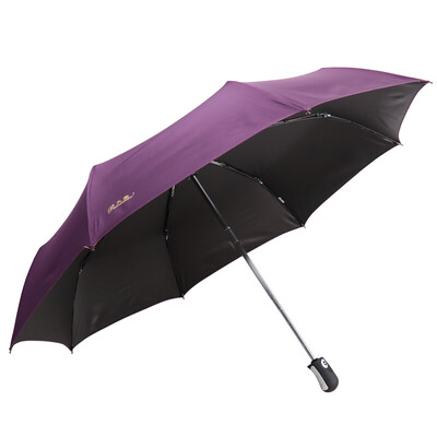 

Paradise umbrella UPF50 hit cloth black rubber three fold from the opening business sunny umbrella umbrella deep purple 3331E vinyl
