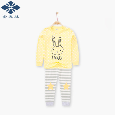 

Yu Zhaolin children's underwear suit girls combed cotton home service 2 sets YH56T047002 dots small white rabbit tender yellow 140