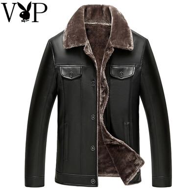 

Playboy guest 2017 mens fur garment autumn&winter&velvet business casual PU jacket fur coat man